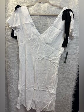 Target White Dress with Black Ribbon Details